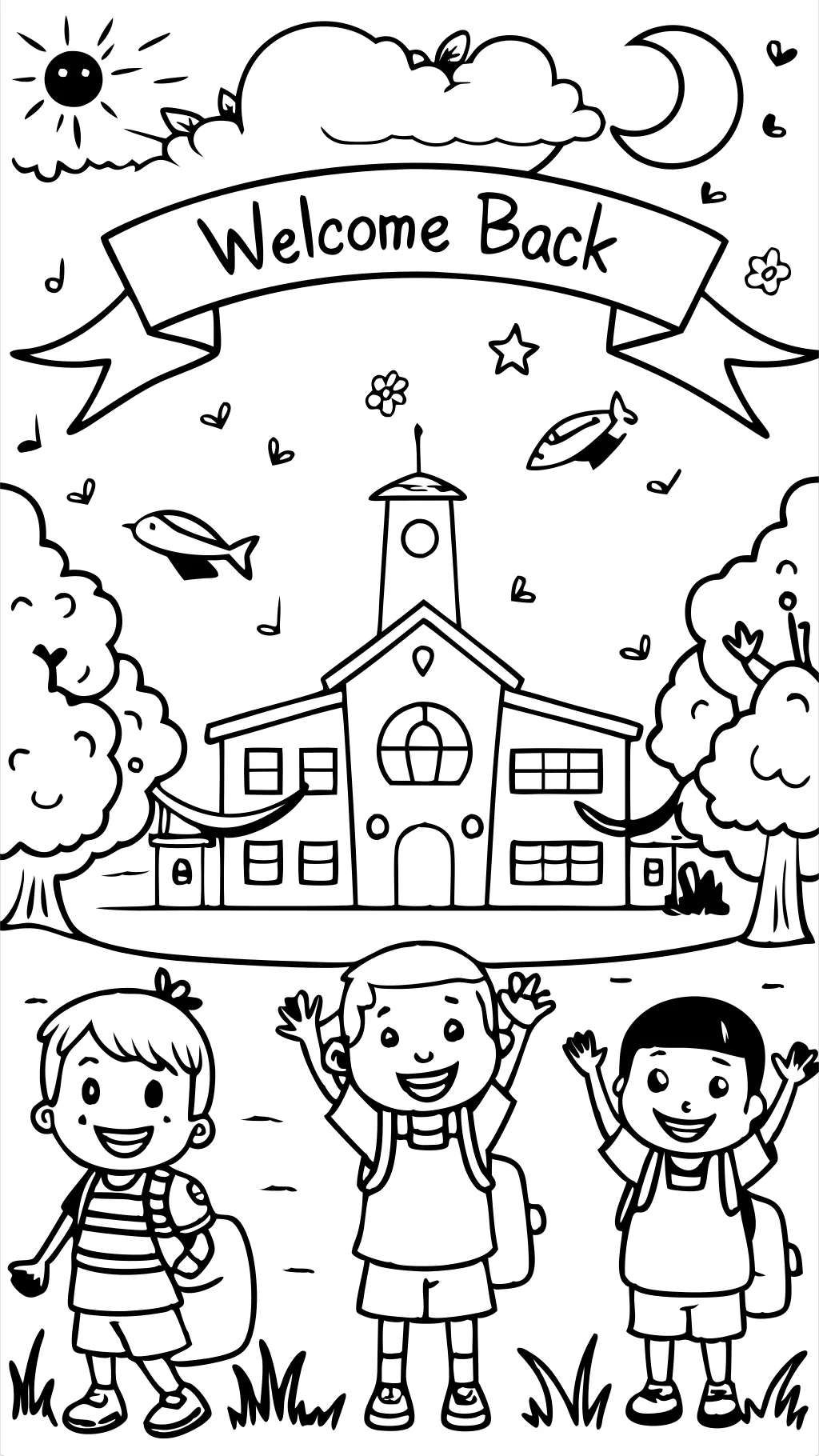 first day of school coloring page